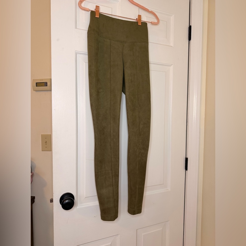 White House Black Market Olive Suede Leggings